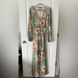Vici Sage Green Formal Wrap Dress